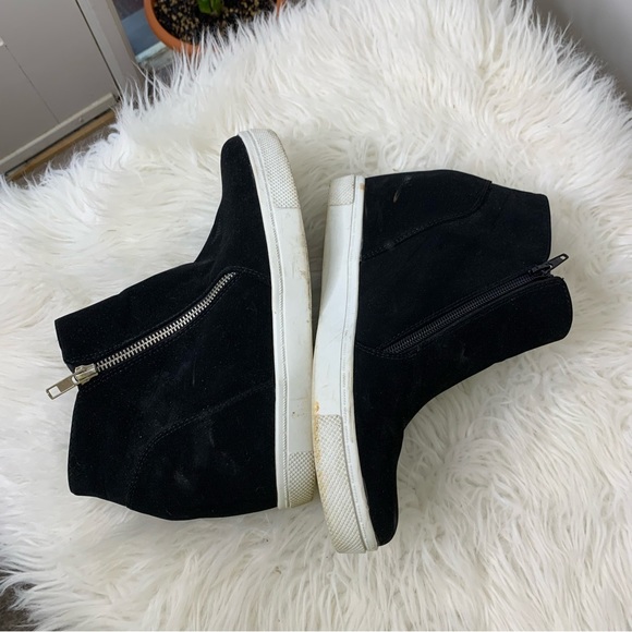 Brash Black Suede Wedge Sneaker - Picture 5 of 8